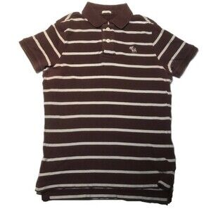 Abercrombie & Fitch Men's Muscle Fit Short Sleeve Cotton Polo Maroon Size Medium